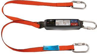 Pms Industrie Lanyard plochý typ Y s karabinami a tlumičem pádu