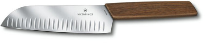 Victorinox Santoku Swiss Modern 17 cm s výbrusy dřevěná rukojeť