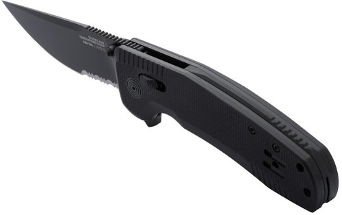 Sog Tac XR Black Out Partially Serrated