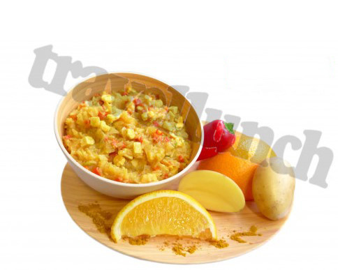 Travellunch Karibské brambory na kari s kuřetem a krevetami Single