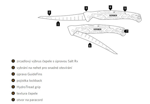 Gerber Zavírací filetovací nůž Controller 6" Folding Fillet Salt