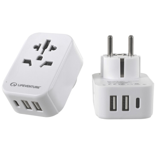 Lifeventure Europe Travel Adaptor + USB