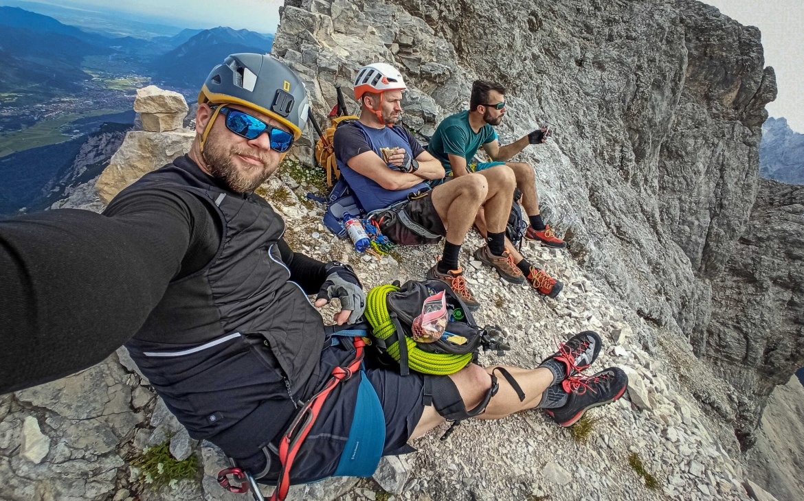 Přechod hřebenu Jubiläumsgrat z Zugspitze na Alpspitze